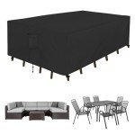 Waterproof Rectangle Patio Furniture Cover - Black