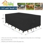 Waterproof Rectangle Patio Furniture Cover - Black