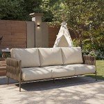 EAST OAK Life Outdoor 3-Seat Sofa with Cushions