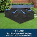Waterproof Rectangle Patio Furniture Cover - Black