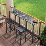 Black 39 Inch Outdoor Bar Table for Patio