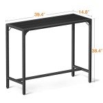 Black 39 Inch Outdoor Bar Table for Patio