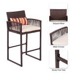 3-Piece Outdoor Bar Set with Cushions