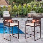 3-Piece Outdoor Bar Set with Cushions