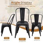 Furmax Stackable Metal Dining Chairs Set of 4
