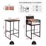 3-Piece Outdoor Bar Set with Cushions