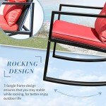 Flamaker Outdoor 3-Piece Wicker Rocking Bistro Set