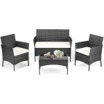 4-Piece Modern Wicker Patio Furniture Set