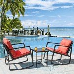Flamaker Outdoor 3-Piece Wicker Rocking Bistro Set