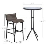 Outsunny 3-Piece Patio Bistro Set for Two