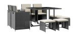 9-Piece Outdoor Dining Set with Cushioned Chairs