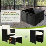 9-Piece Outdoor Dining Set with Cushioned Chairs