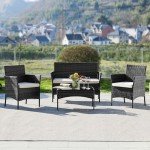 4-Piece Modern Wicker Patio Furniture Set