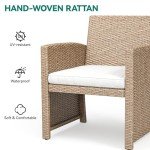 4-Piece Outdoor Rattan Bistro Set with Cushions