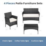 4-Piece Modern Wicker Patio Furniture Set