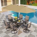 8-Piece Outdoor Dining Set with 13ft Umbrella