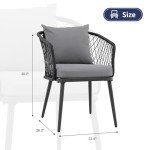 Set of 6 All-Weather Wicker Dining Chairs