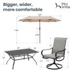 8-Piece Outdoor Dining Set with 13ft Umbrella