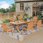 7-Piece Acacia Wood Outdoor Dining Set