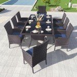 Kullavik 10-Piece Rattan Patio Dining Set