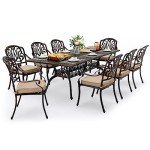 9-Piece Vintage Cast Aluminum Patio Dining Set