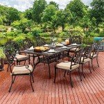 9-Piece Vintage Cast Aluminum Patio Dining Set