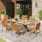 7-Piece Acacia Wood Outdoor Dining Set