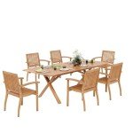 7-Piece Acacia Wood Outdoor Dining Set