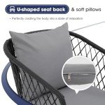 Set of 6 All-Weather Wicker Dining Chairs