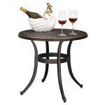 VINGLI 24” Round Cast Aluminum Patio Side Table