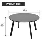 Juserox Round Metal Patio Coffee Table (Black)