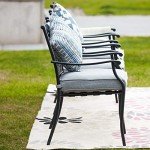 4-Piece Grey Wrought Iron Patio Dining Chair Set