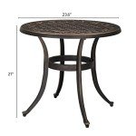 VINGLI 24” Round Cast Aluminum Patio Side Table
