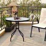 32" Round Outdoor Patio Table with Umbrella Hole