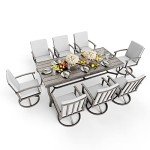9-Piece Aluminum Patio Dining Set with Swivel Chairs