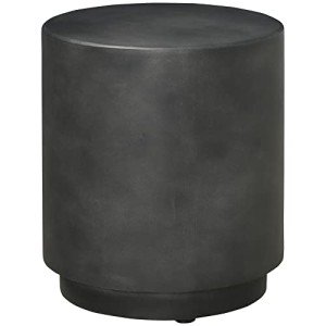 HOMCOM Lightweight Round Concrete Finish Side Table