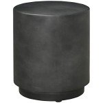 HOMCOM Lightweight Round Concrete Finish Side Table