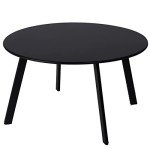 Juserox Round Metal Patio Coffee Table (Black)