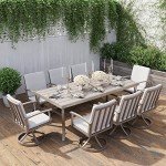 9-Piece Aluminum Patio Dining Set with Swivel Chairs