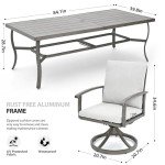 9-Piece Aluminum Patio Dining Set with Swivel Chairs