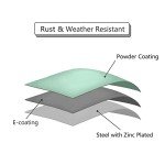 Juserox Round Metal Patio Coffee Table (Black)