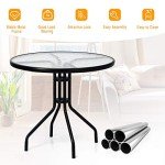 32" Round Outdoor Patio Table with Umbrella Hole