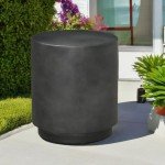 HOMCOM Lightweight Round Concrete Finish Side Table
