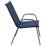 Set of 4 Navy Stackable Outdoor Chairs