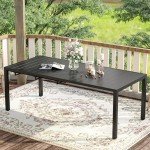 Expandable Metal Outdoor Dining Table for 8