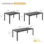 Expandable Metal Outdoor Dining Table for 8