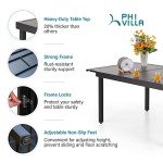Expandable Metal Patio Dining Table for 6-8