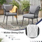 Set of 6 All-Weather Wicker Dining Chairs