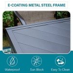 Expandable Metal Patio Dining Table for 6-8