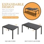Expandable Metal Outdoor Dining Table for 8